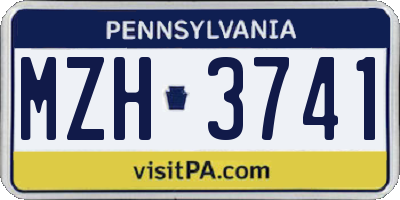 PA license plate MZH3741