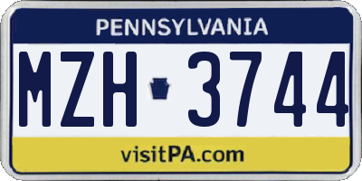 PA license plate MZH3744