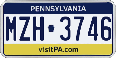 PA license plate MZH3746