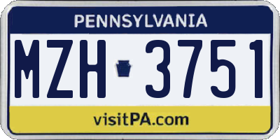 PA license plate MZH3751
