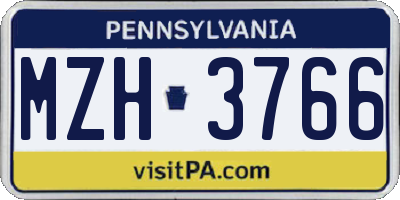 PA license plate MZH3766