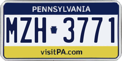 PA license plate MZH3771