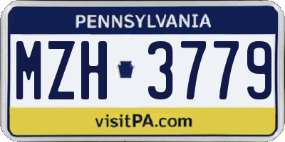 PA license plate MZH3779