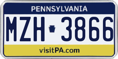 PA license plate MZH3866