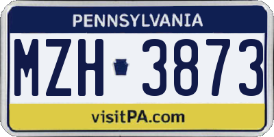 PA license plate MZH3873