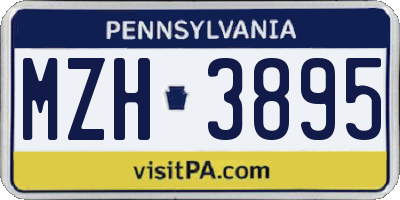 PA license plate MZH3895