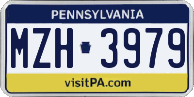 PA license plate MZH3979