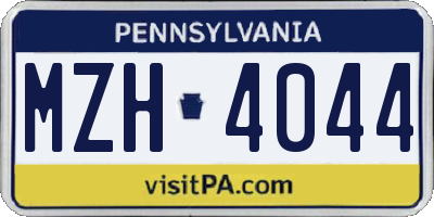 PA license plate MZH4044