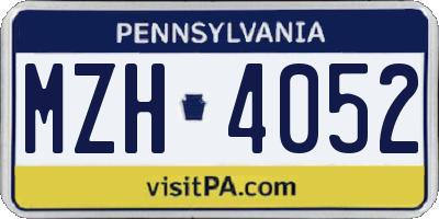 PA license plate MZH4052