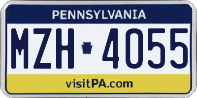 PA license plate MZH4055
