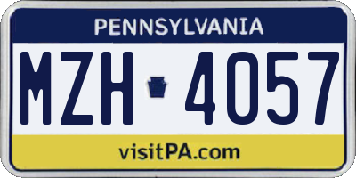 PA license plate MZH4057