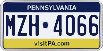PA license plate MZH4066