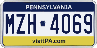 PA license plate MZH4069