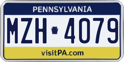 PA license plate MZH4079