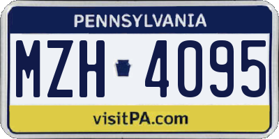 PA license plate MZH4095