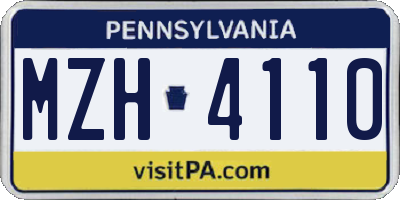 PA license plate MZH4110