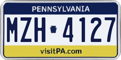 PA license plate MZH4127