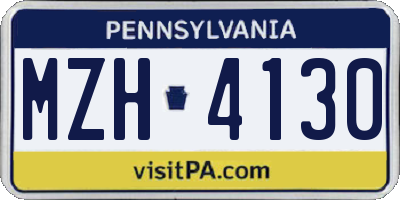 PA license plate MZH4130