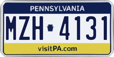 PA license plate MZH4131