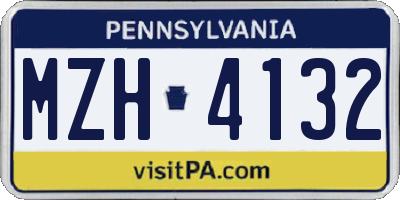 PA license plate MZH4132