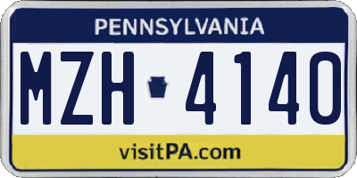 PA license plate MZH4140