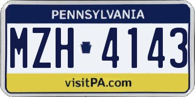 PA license plate MZH4143