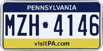 PA license plate MZH4146