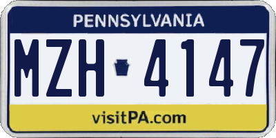 PA license plate MZH4147