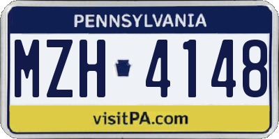 PA license plate MZH4148