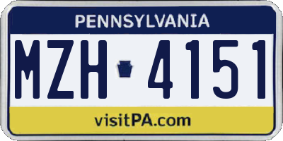 PA license plate MZH4151