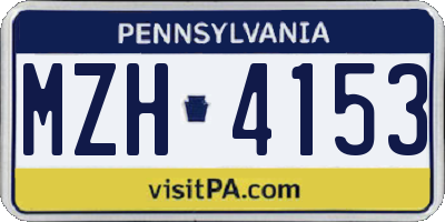 PA license plate MZH4153