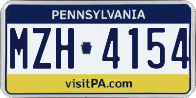 PA license plate MZH4154