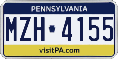 PA license plate MZH4155