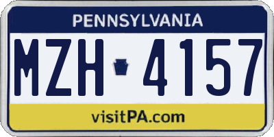 PA license plate MZH4157