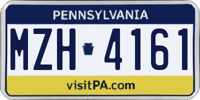 PA license plate MZH4161