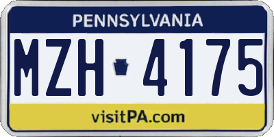 PA license plate MZH4175