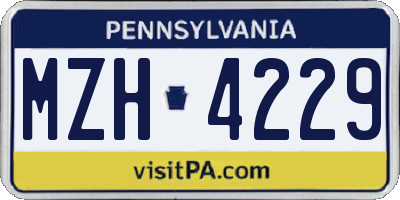 PA license plate MZH4229