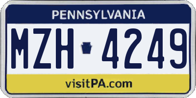 PA license plate MZH4249