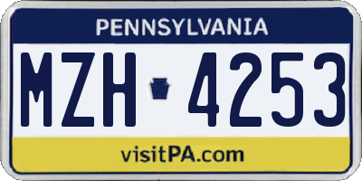 PA license plate MZH4253