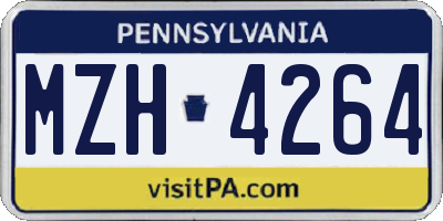 PA license plate MZH4264
