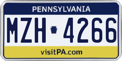 PA license plate MZH4266