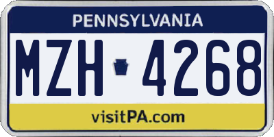PA license plate MZH4268