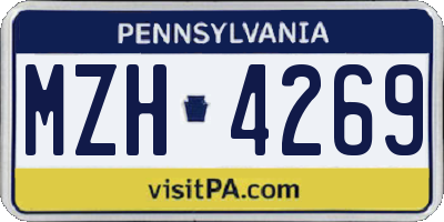 PA license plate MZH4269