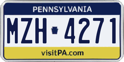 PA license plate MZH4271