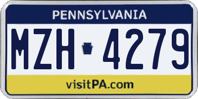 PA license plate MZH4279