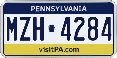 PA license plate MZH4284