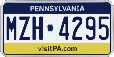 PA license plate MZH4295