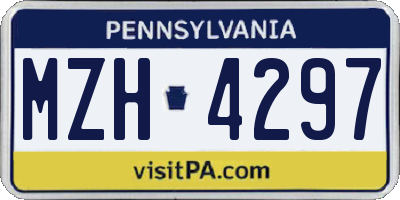 PA license plate MZH4297