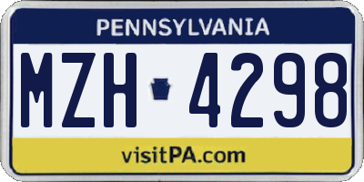 PA license plate MZH4298