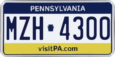 PA license plate MZH4300